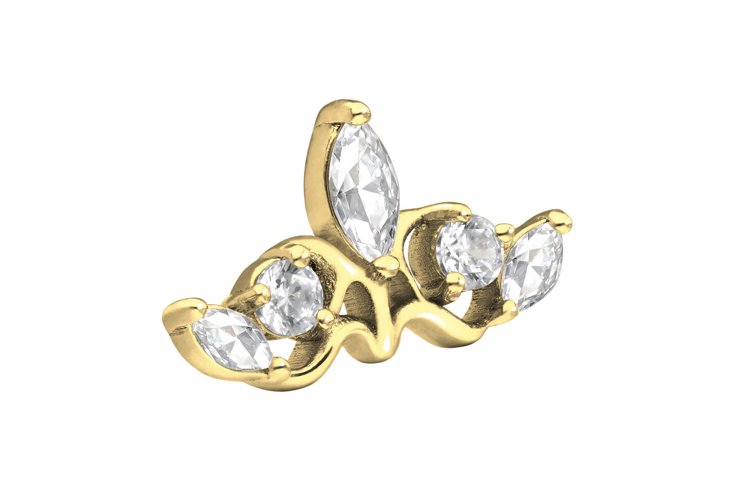 Titan Schraubaufsatz mit Außengewinde GOTISCHE KRONE von Piercingline